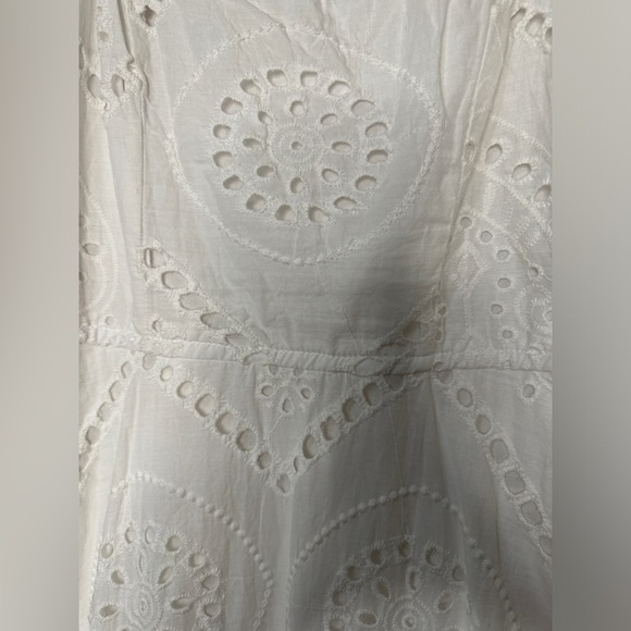 NWOT White Eyelet Tea length dress - Picture 5 of 5